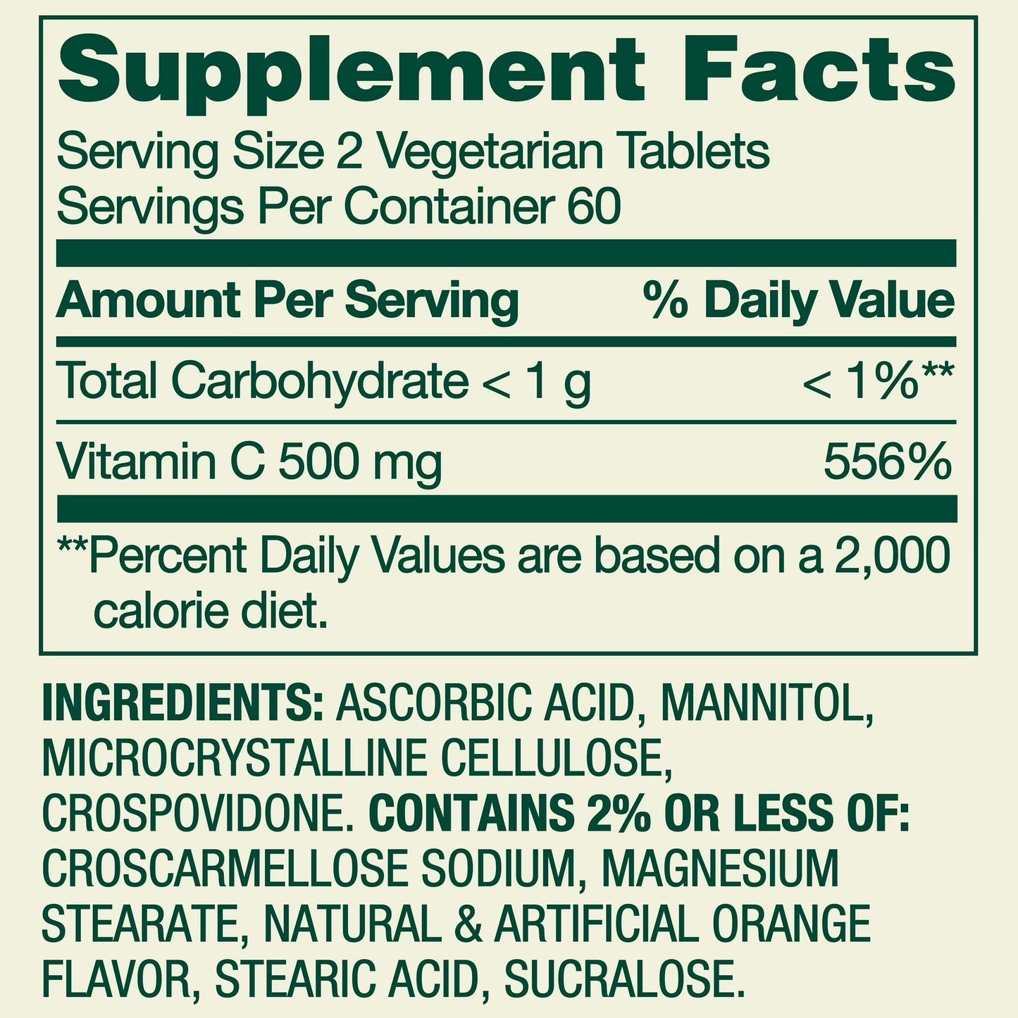 Spring Valley Vitamin C Dietary Supplement, Orange Flavor, 500 mg, 120 Count, Fast Dissolve Tablets for Immune Health