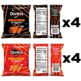 Doritos Protein Tortilla Chips, Nacho Cheese and Sweet Tangy Barbecue, No Colors from Artificial Sources, No Artificial Flavors, 8 Pack