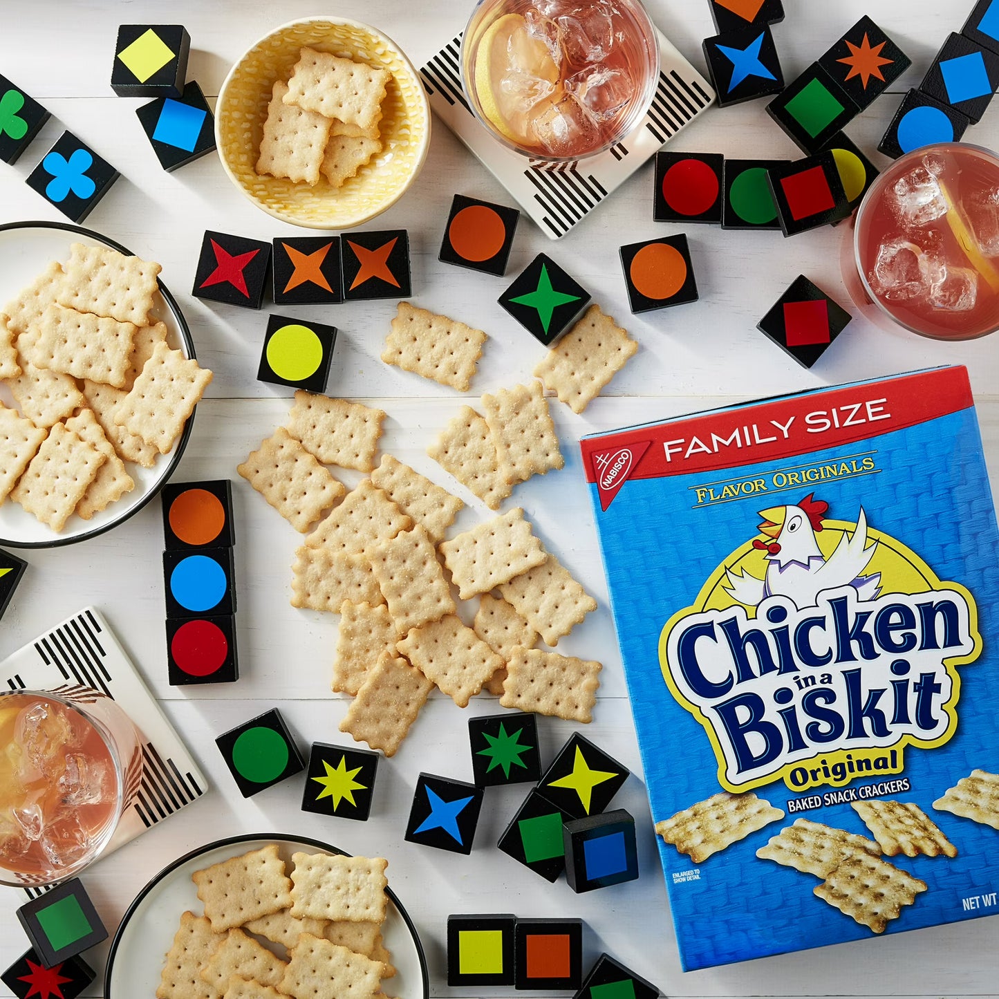 (3 pack) CHICKEN IN A BISKIT Original Baked Snack Crackers, Lunch Snacks, Family Size, 12 oz
