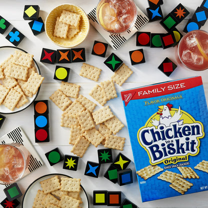 (3 pack) CHICKEN IN A BISKIT Original Baked Snack Crackers, Lunch Snacks, Family Size, 12 oz