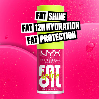NYX Professional Makeup Fat Oil Lip Drip Hydrating Lip Gloss with Oil Blend, Supermodel, 0.16 fl oz