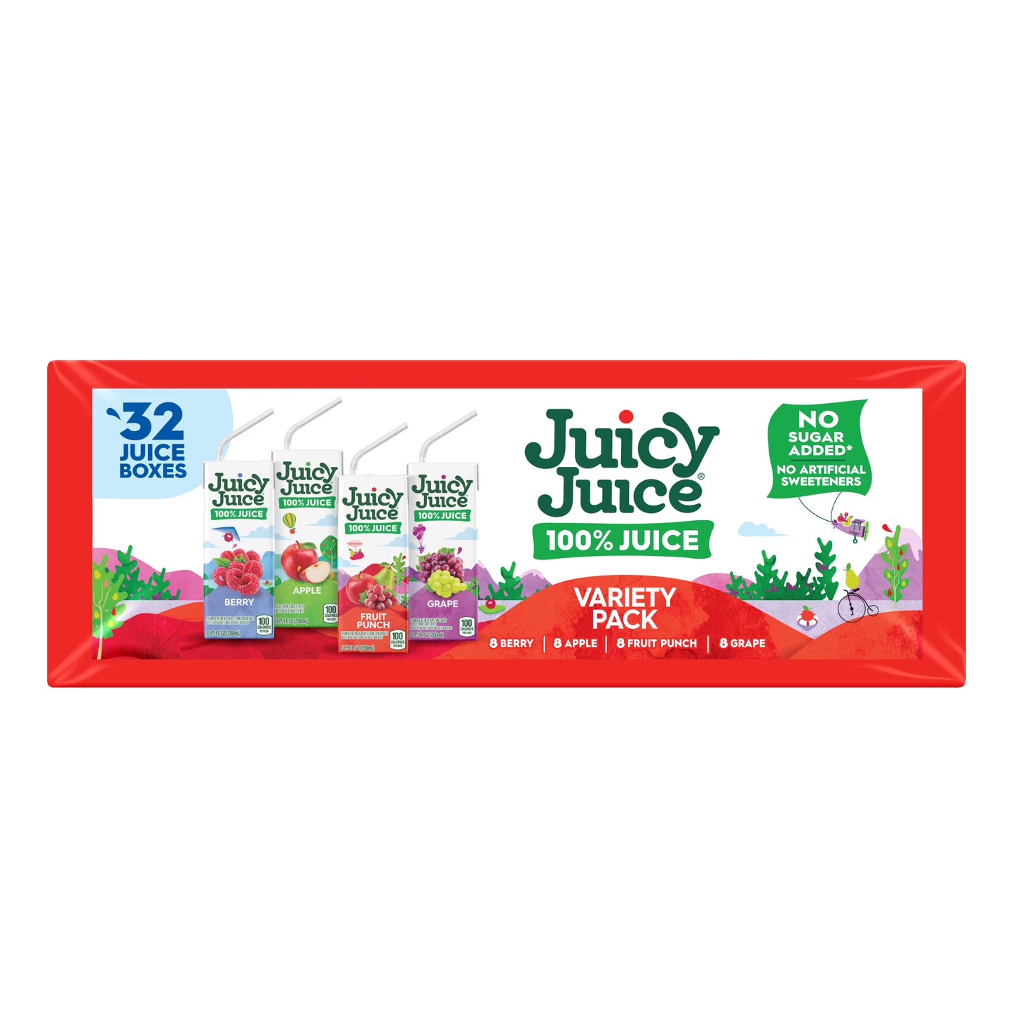 Juicy Juice 100% Juice, Shelf Stable Juice Box Variety Pack, 32 Count, 6.75 fl oz Boxes