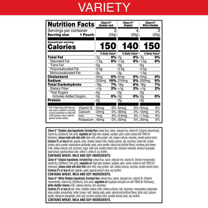 Cheez-It Variety Pack Baked Snack Crackers, Lunch Snacks, 10 Count