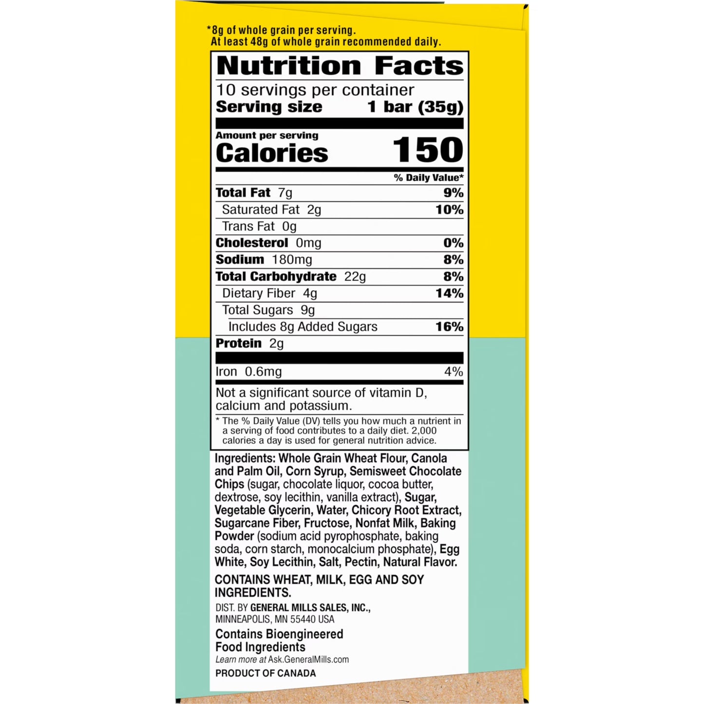 Nature Valley Soft Baked Muffin Bars, Chocolate Chip, Snack Bars, 10 Bars, 12.4 oz