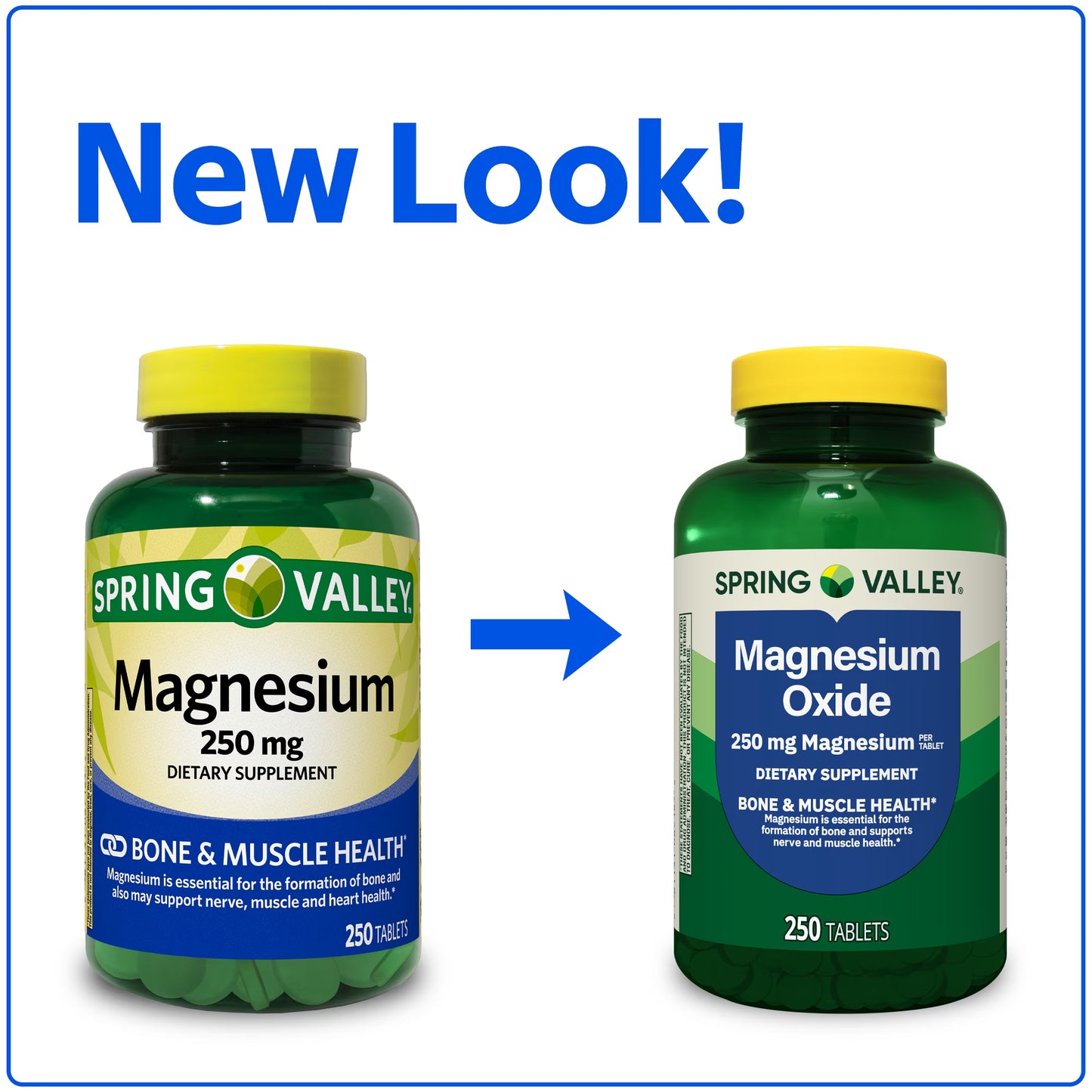 Spring Valley Magnesium Dietary Supplement Tablets for Bone and Muscle Health, 250 mg, 250 Count