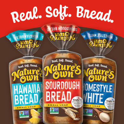 Nature's Own Sourdough, Small Loaf Size, Non-GMO Sliced Sourdough Sandwich Bread, 12 oz Loaf