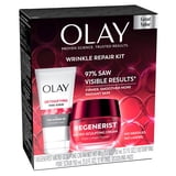 Olay Anti-Aging MSC Duo Pack: Micro-Sculpting Cream with Triple Collagen Peptide + Detoxifying Cleanser + Retinol Cleansing Melts, 12 Count