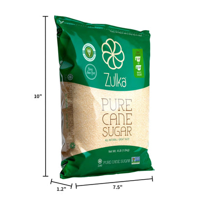 Zulka Pure Cane Sugar, 4 lb, Contains No Allergens