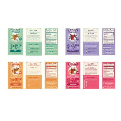 Southern Breeze Cold Brew Sweet Tea Variety Pack Iced Tea with Black Tea and Zero Carbs Zero Sugar, 20 Individually Wrapped Tea Bags, Pack of 4 Blackberry, Mango, Mint and Watermelon