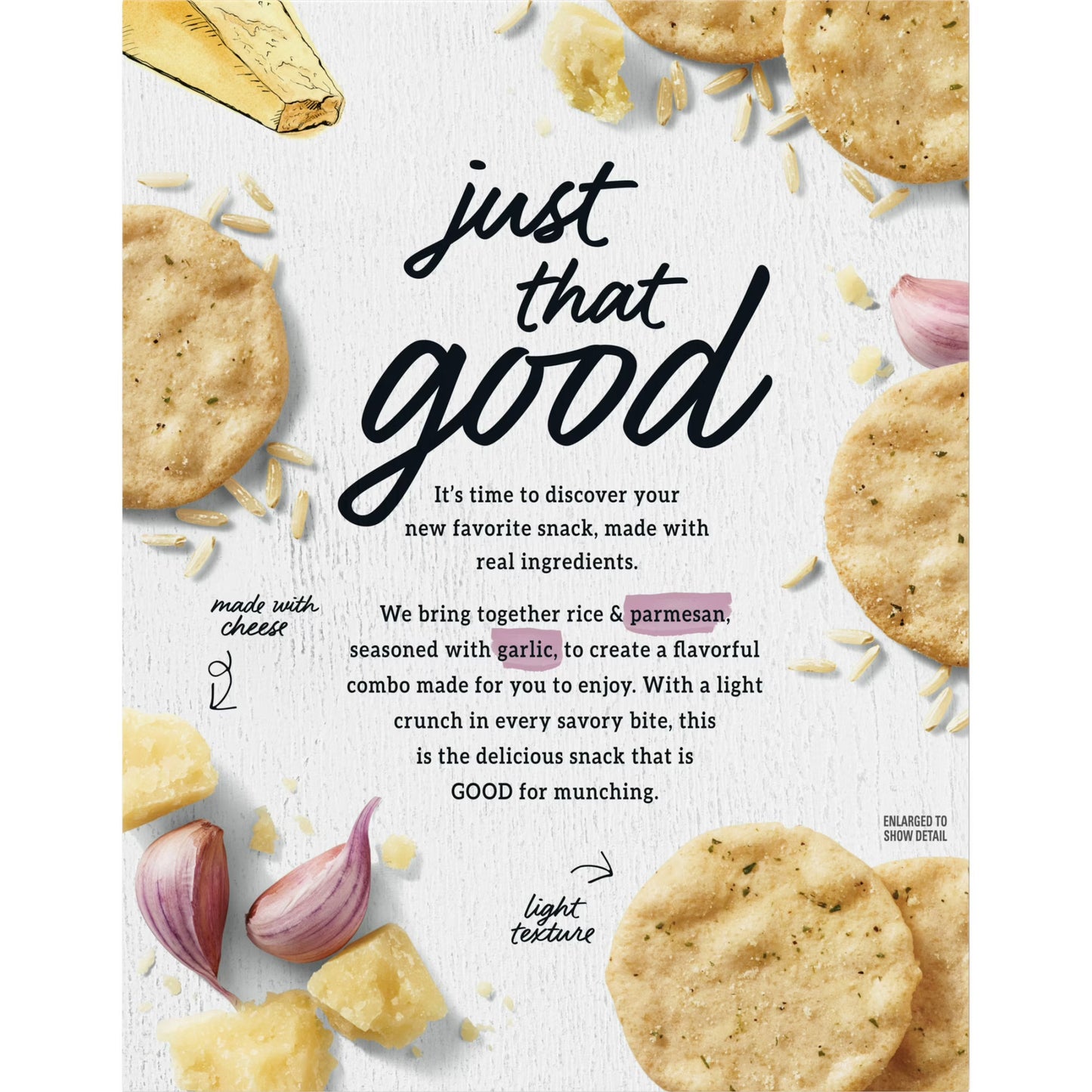 GOOD THINS Parmesan & Garlic Rice & Cheese Snacks Gluten Free Crackers, Snack Crackers, 3.5 oz