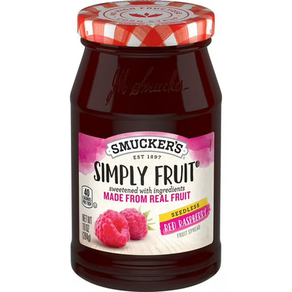 (4 pack) Smucker's Simply Fruit Seedless Red Raspberry Fruit Spread, 10 oz