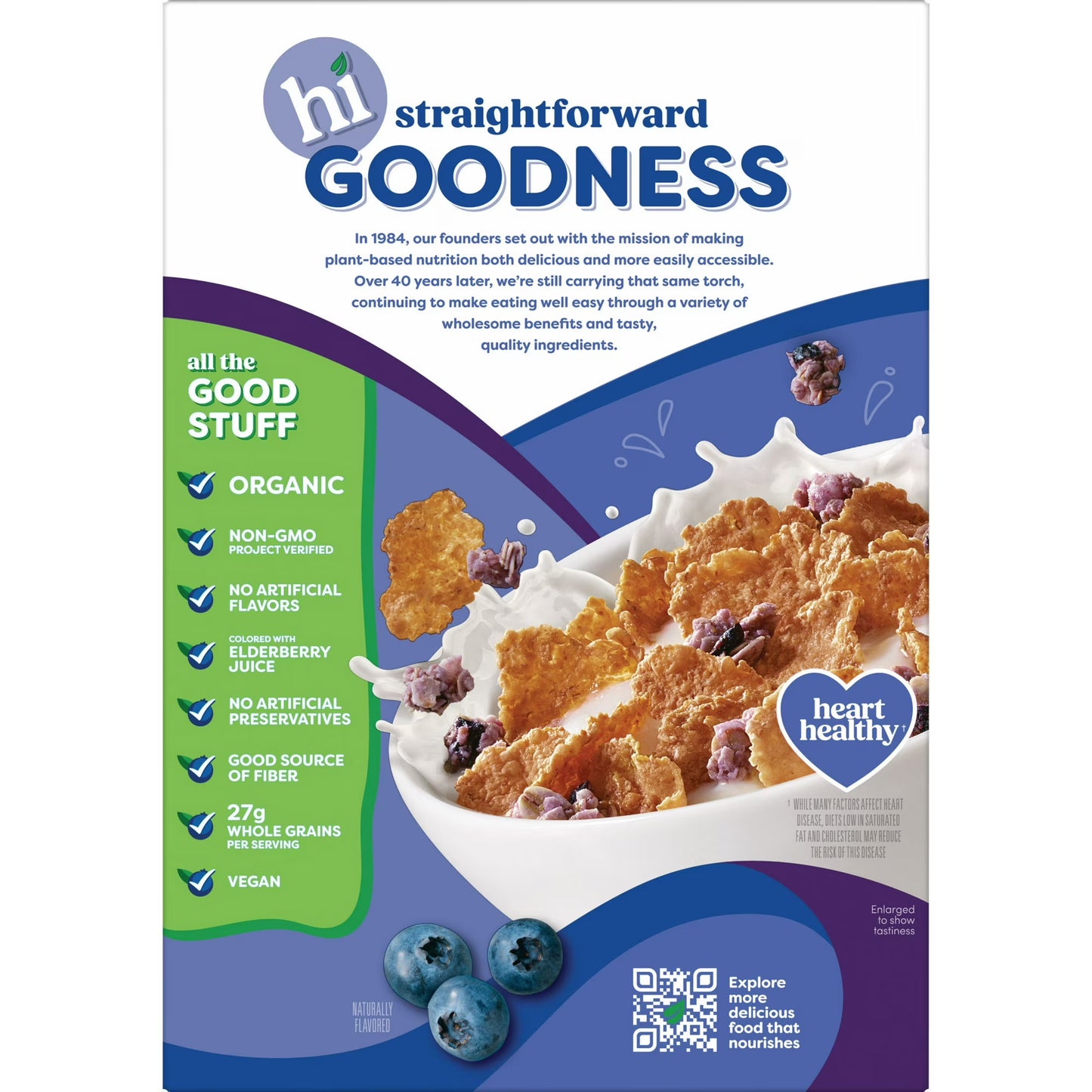 Kashi Blueberry Clusters Breakfast Cereal Box, 17.2 oz