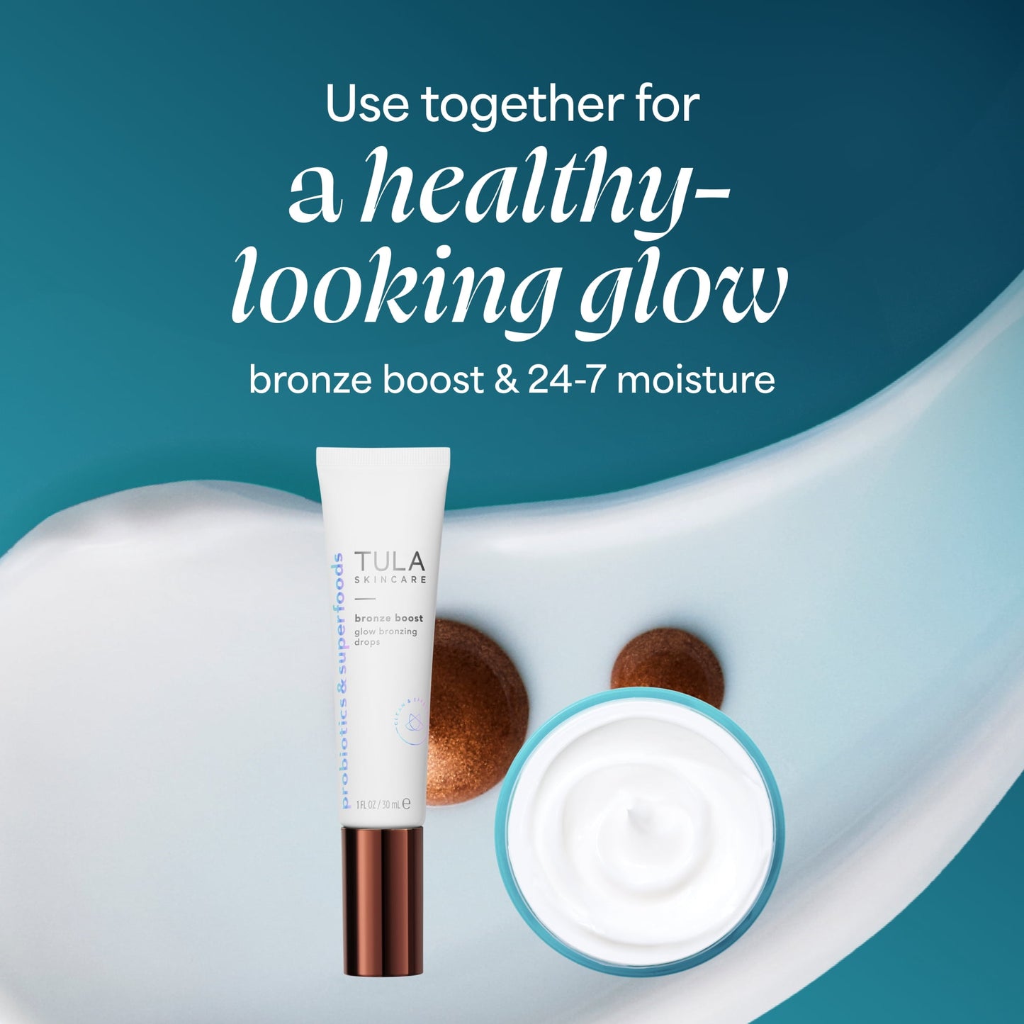 TULA Skin Care Bronze Boost Glow Bronzing Drops - Provides Natural Glow, 1 Fl Oz.