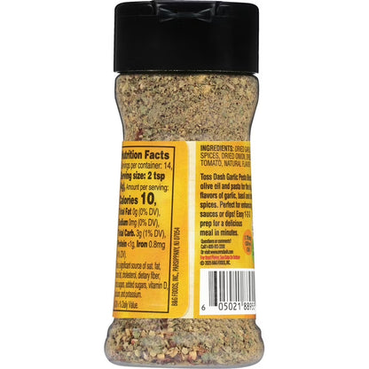 Dash Pasta Blend Garlic Pesto, Salt Free Seasoning Blend, 2.0 oz Bottle