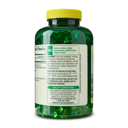 Spring Valley Vitamin E 180 mg Softgels for Heart Health, 500 Count