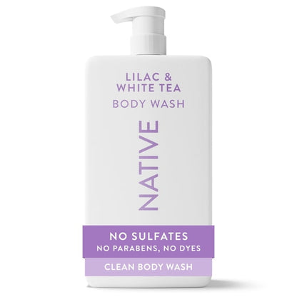 Native Body Wash for Women & Men, Sulfate Free, Lilac & White Tea, 36 fl oz