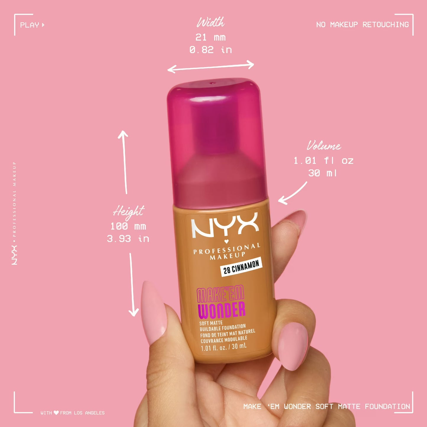 NYX Professional Makeup Make 'EM Wonder, 24H Soft Matte Foundation Makeup, LIGHT SAND 13