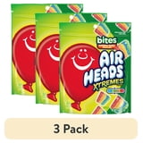 (3 pack) Airheads Xtremes Bites Peanut-Free Rainbow Berry Chewy Sour Candy, 9 oz Resealable Bag