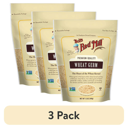 (3 pack) Bob's Red Mill Nutty Wheat Flours Cereal Wheat Germ - 12 Oz