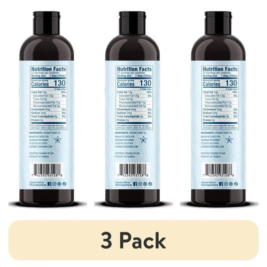 (3 pack) Carrington Farms Hemp Oil, 12oz