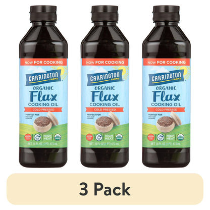 (3 pack) Carrington Farms Organic Flax Cooking Oil,16oz