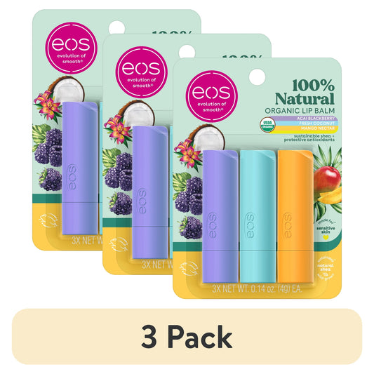 (3 pack) EOS Organic Stick 3pk Blister (Acai Blackberry/Mango Nectar/Fresh Coconut)