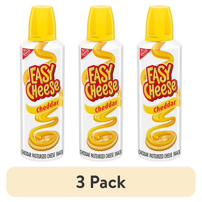 (3 pack) EASY CHEESE Cheddar Cheese Snack, 8 oz