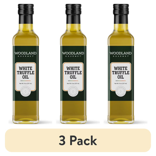 (3 pack) Woodland Gourmet White Truffle Oil Glass, 8oz