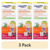 (3 pack) Equate Children's Pain Reliever/Fever Reducer Ibuprofen Oral Suspension, Berry Flavor, 100 mg, 4 fl oz