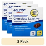 (3 pack) Equate Regular Strength Chocolate Laxative, 24 Pieces