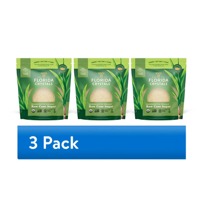 (3 pack) Florida Crystals Regenerative Organic Raw Cane Sugar, 6 lb