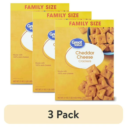 (3 pack) Great Value Cheese Crackers, 21 oz