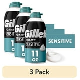 (3 pack) Gillette Foamy Sensitive Shave Foam For Men, Sensitive Skin, 11 oz