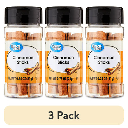 (3 pack) Great Value Cinnamon Sticks, 0.75 oz