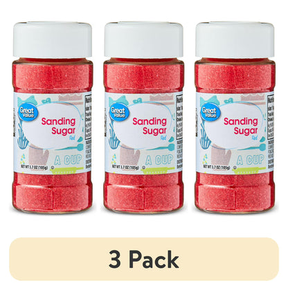 (3 pack) Great Value Red Sanding Sugar, 3.7 oz