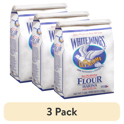 (3 pack) La Paloma White Wings All-Purpose Enriched-Bleached Flour, 5 lbs