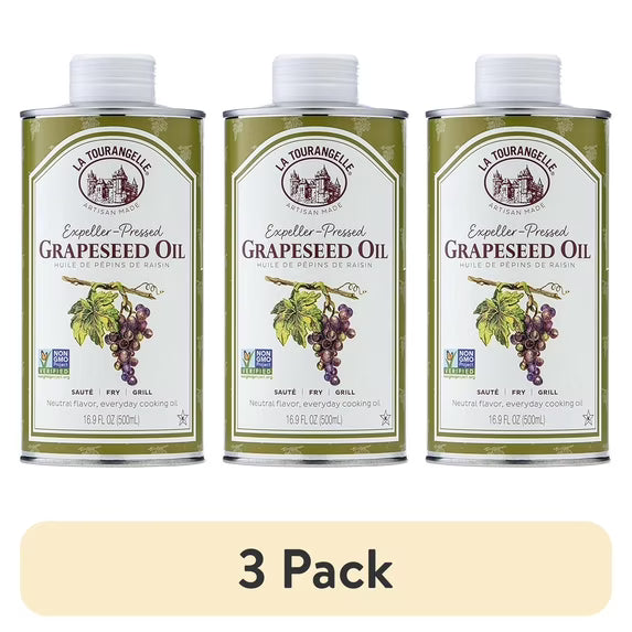 (3 pack) La Tourangelle Expeller-Pressed Grapeseed Oil, 16.9 Fl oz