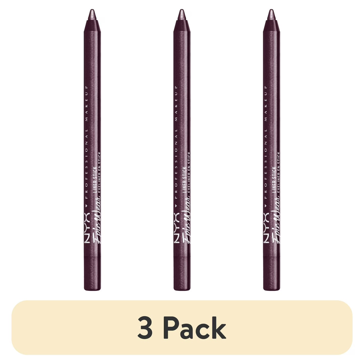 (3 pack) NYX Professional Makeup Epic Wear Liner Sticks, Long-Lasting Waterproof Eyeliner Pencil, Berry Goth, 1 Count