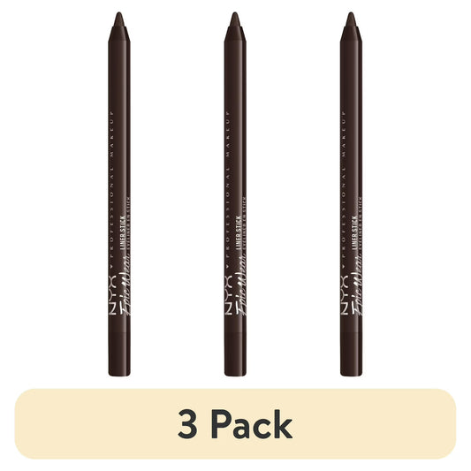 (3 pack) NYX Professional Makeup Epic Wear Liner Sticks, Long-Lasting Waterproof Eyeliner Pencil, Brown Shimmer, 1 Count