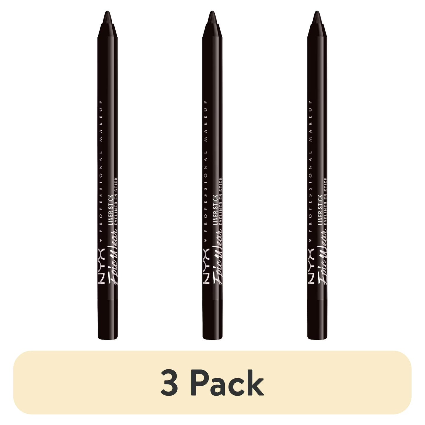 (3 pack) NYX Professional Makeup Epic Wear Liner Sticks, Long-Lasting Waterproof Eyeliner Pencil, Burnt Sienna, 1 Count