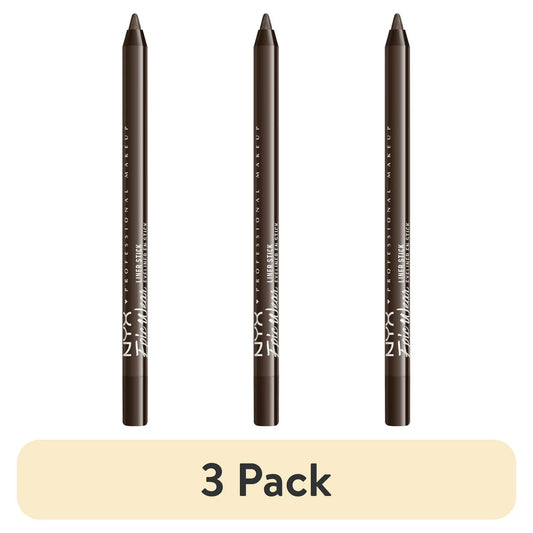 (3 pack) NYX Professional Makeup Epic Wear Liner Sticks, Long-Lasting Waterproof Eyeliner Pencil, Deepest Brown, 1 Count