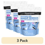 (3 pack) Neutrogena Makeup Remover Face Wipes, Single Facial Cleansing Wipes, 20 Count