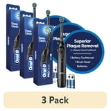 (3 pack) Oral-B Toothbrush, ProClean CrossAction, Battery Powered Electric Toothbrush, Black for Adults and Children 3+