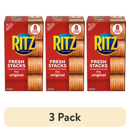 (3 pack) RITZ Fresh Stacks Original Crackers, Travel Snacks, 11.8 oz (8 Multi Snack Packs)