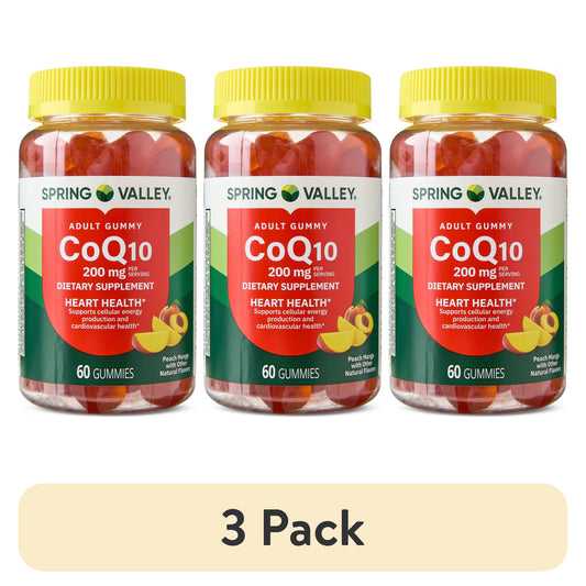 (3 pack) Spring Valley CoQ10 Adult Gummies, 200 mg, 60 Count