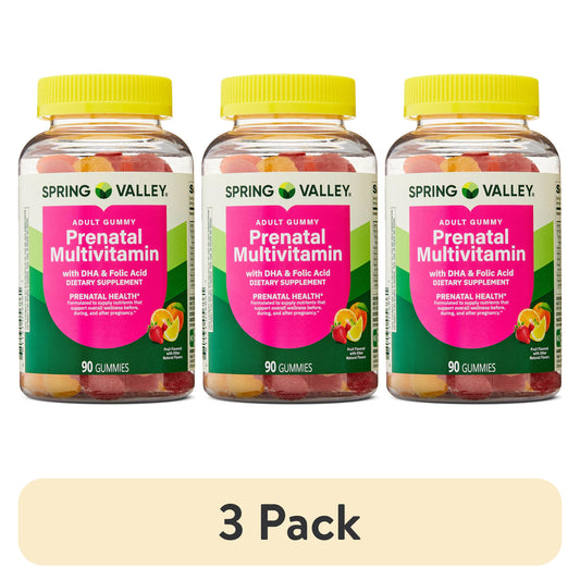 (3 pack) Spring Valley Prenatal Multivitamin Gummies with DHA and Folic Acid, 90 Count