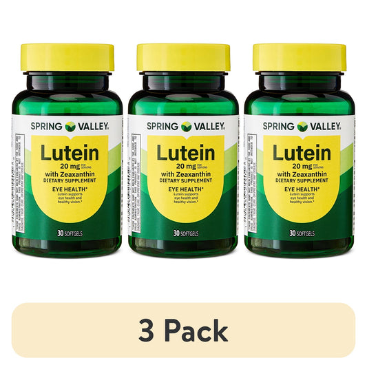 (3 pack) Spring Valley Lutein and Zeaxanthin Eye Health Softgels, 20mg, 30 Count