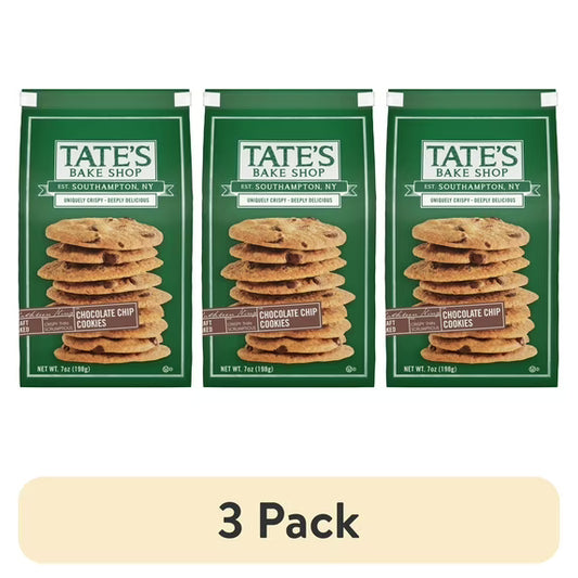 (3 pack) Tate's Bake Shop Chocolate Chip Cookies, 7 oz