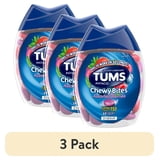 (3 pack) Tums Chewy Bites Heartburn Relief Chewable Antacid Tablets, Berry, 60 Ct