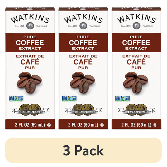 (3 pack) Watkins Pure Coffee Extract, 2 oz (Plastic Container)